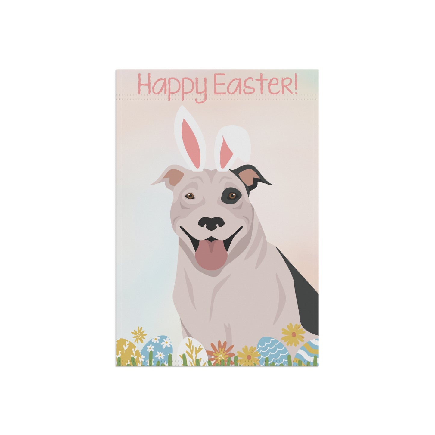 American Pitbull Terrier Dog Happy Easter Garden Flag