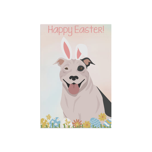 American Pitbull Terrier Dog Happy Easter Garden Flag