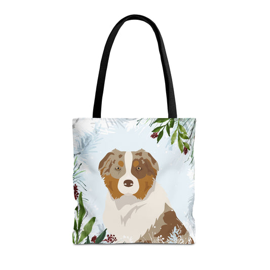 Australian Shepherd Dog Christmas Holiday Tote Bag 16x16