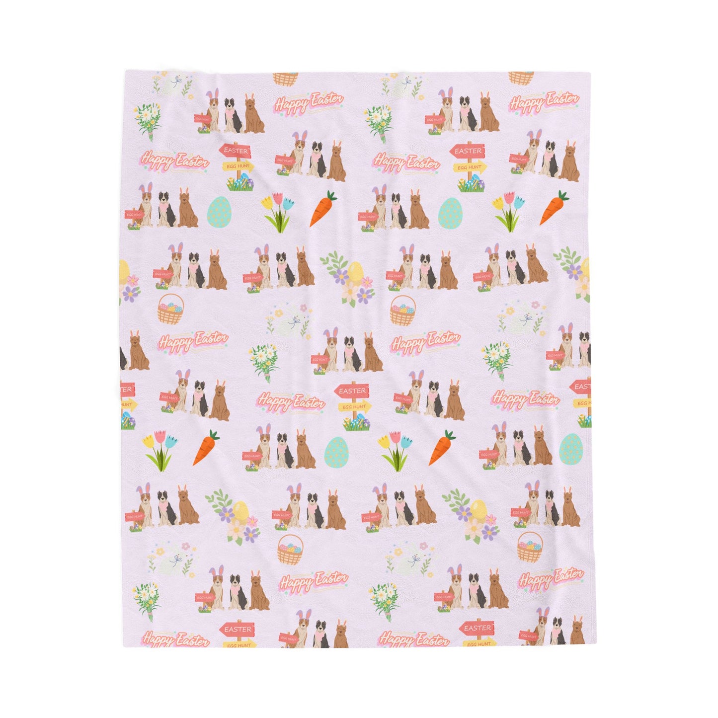 American Staffordshire Terrier Dog Easter Velveteen Plush Blanket