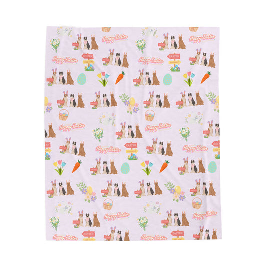 American Staffordshire Terrier Dog Easter Velveteen Plush Blanket