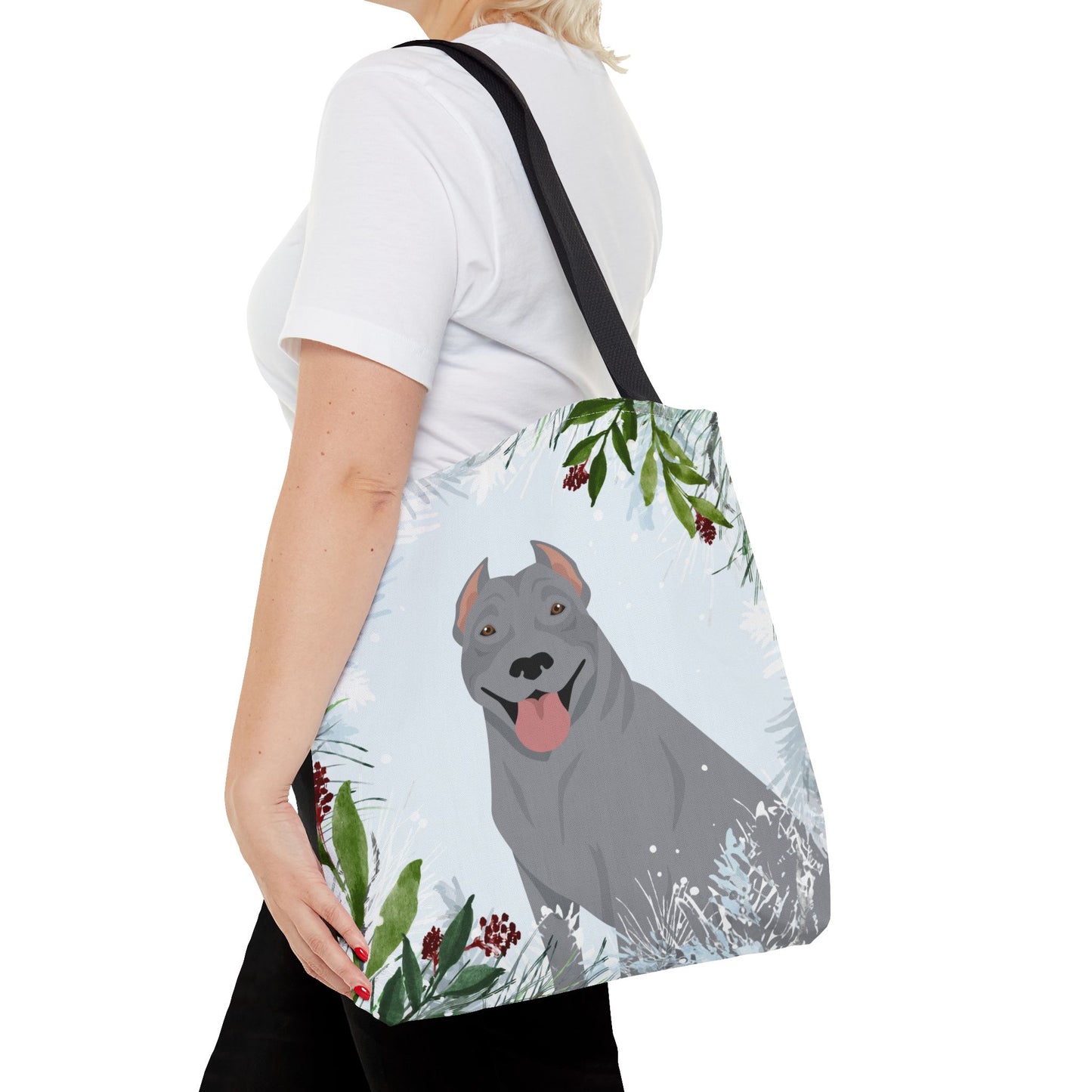 Pit Bull Dog Christmas Holiday Tote Bag 16x16