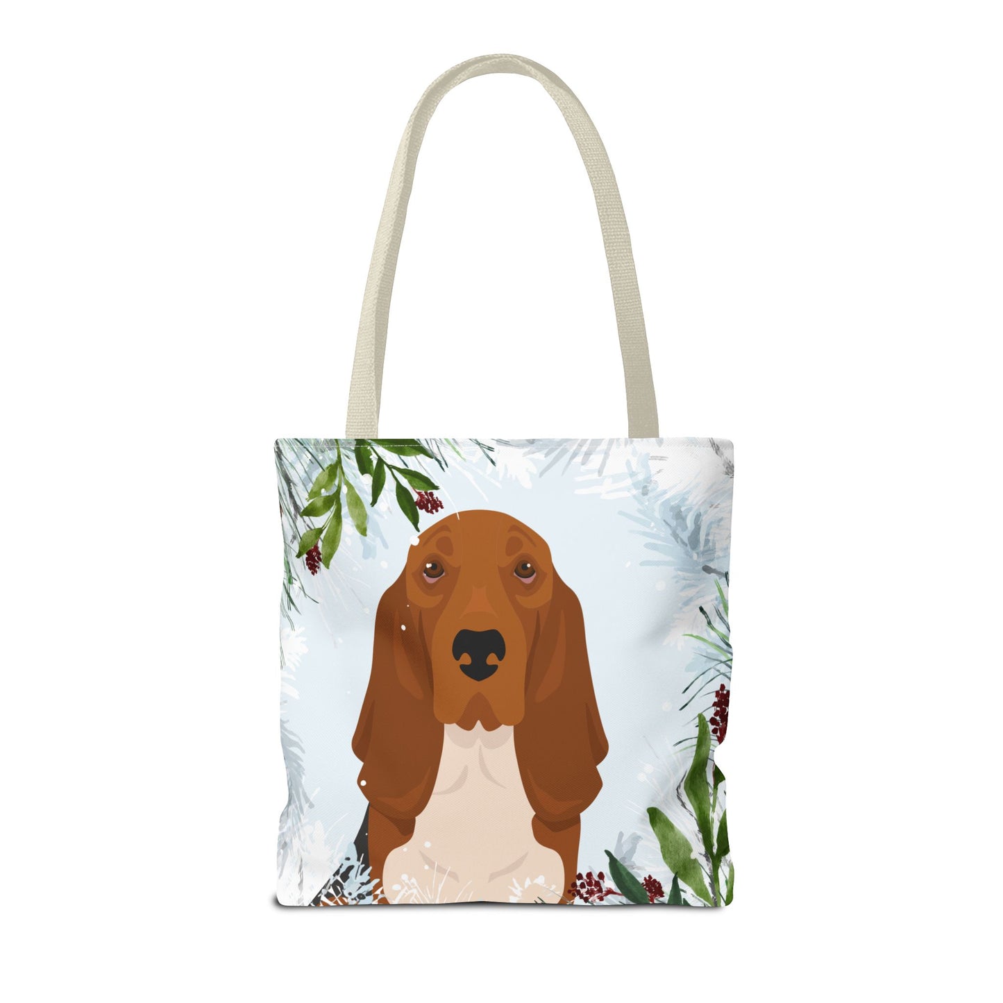 Basset Hound Dog Christmas Holiday Tote Bag 16x16