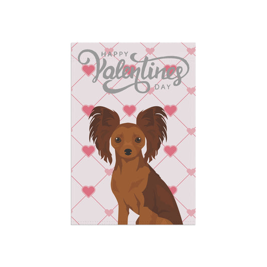 Russian Toy Dog Valentines Day Garden Flag