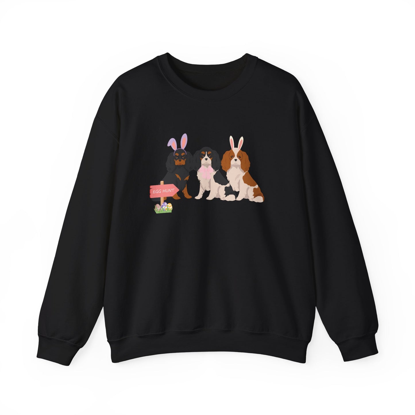 Cavalier King Charles Spaniel Dog Easter Unisex Heavy Blend Crewneck Sweatshirt, easter, Cute Dog Mom Gift