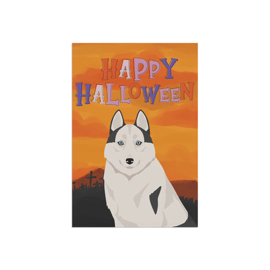 Siberian Husky Dog Halloween Garden Flag