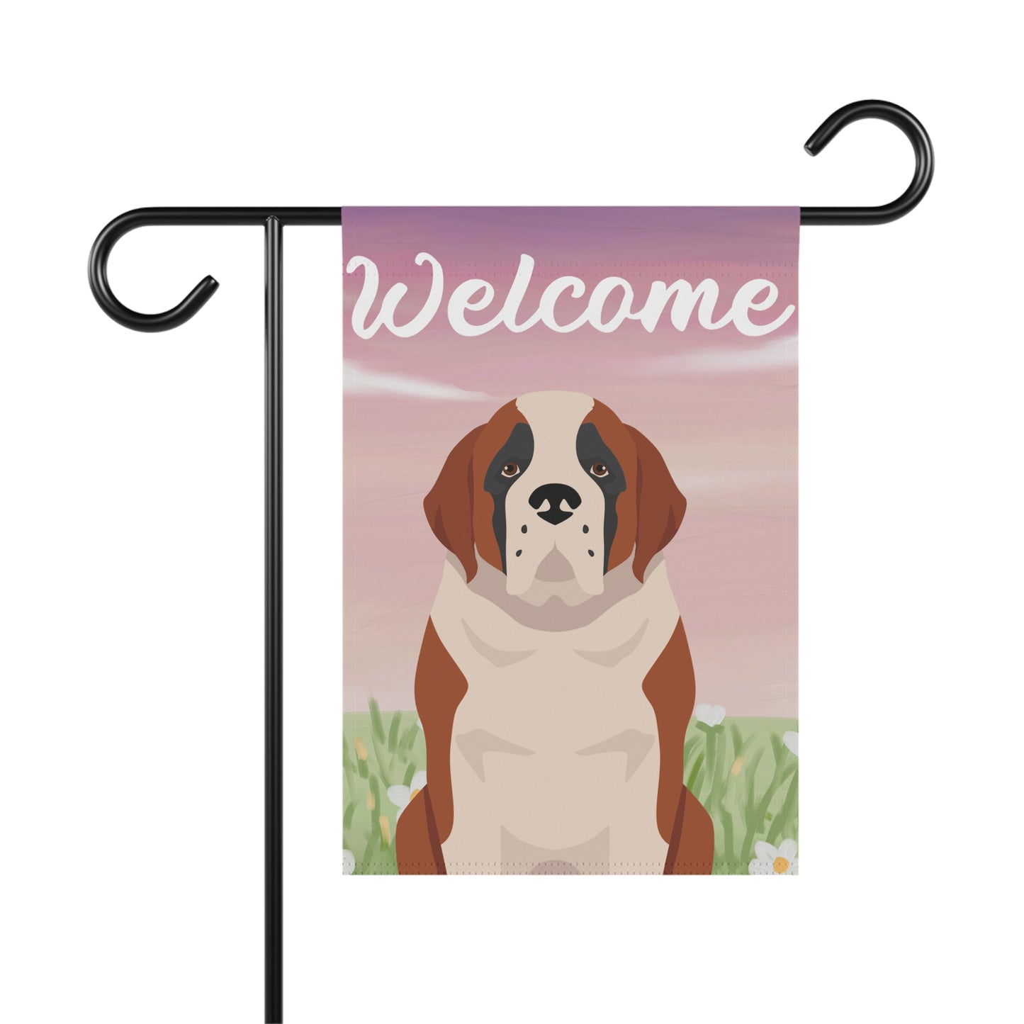 St Bernard Dog Welcome Garden Flag