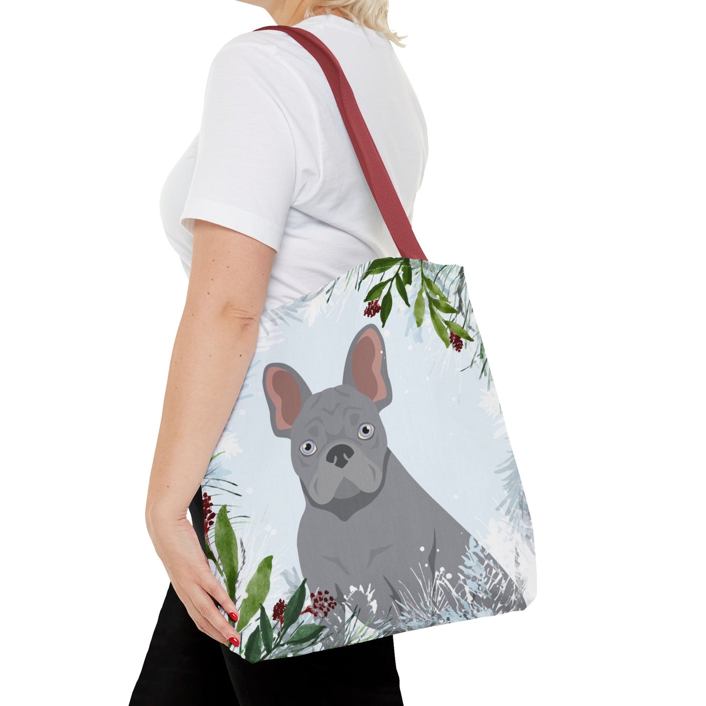 French Bulldog Dog Christmas Holiday Tote Bag 16x16