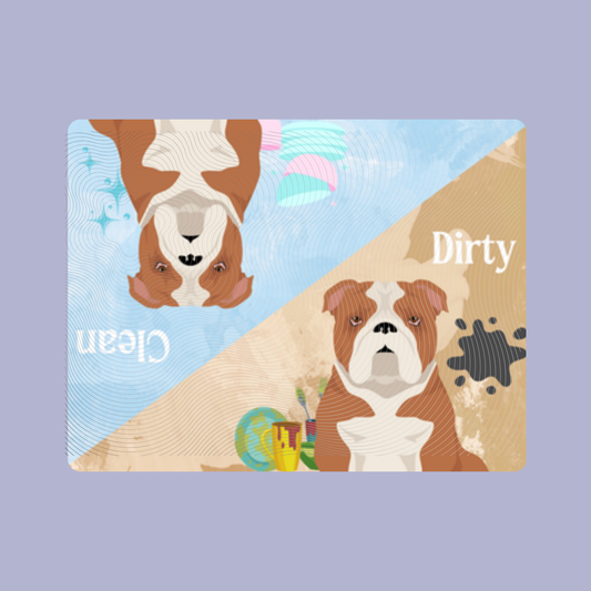 Bulldog Dog Clean & Dirty Fridge Magnet Set 3 Pack