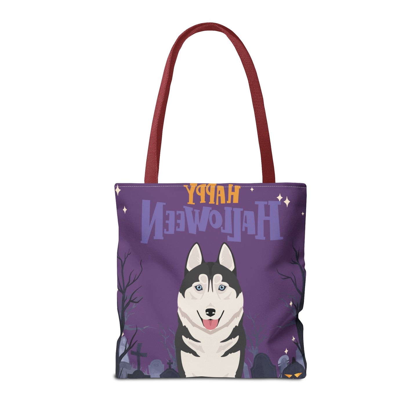 Siberian Husky Dog Happy Halloween Tote Bag 16x16
