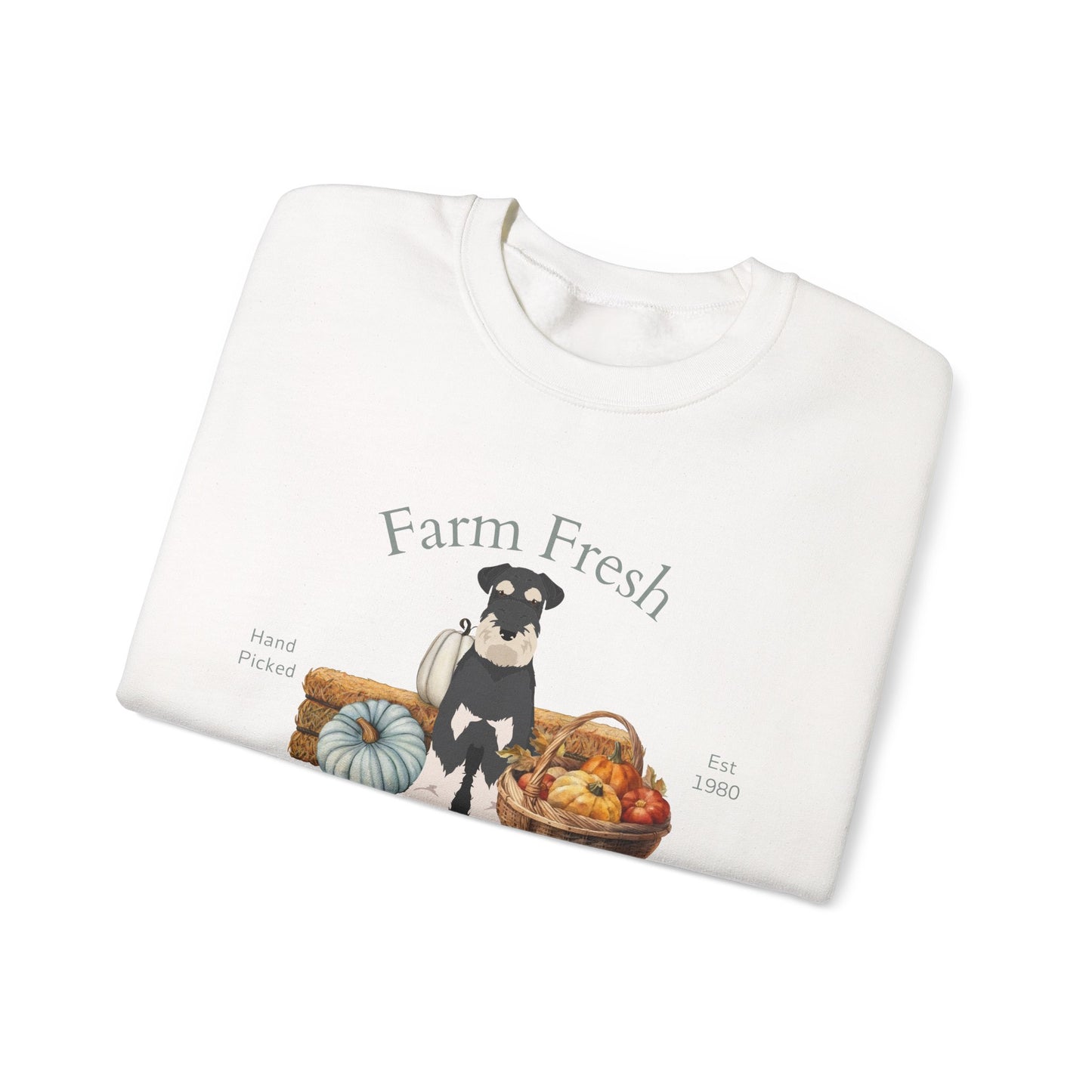 Schnauzer Dog Fall Farm Fresh Unisex Heavy Blend Crewneck Sweatshirt
