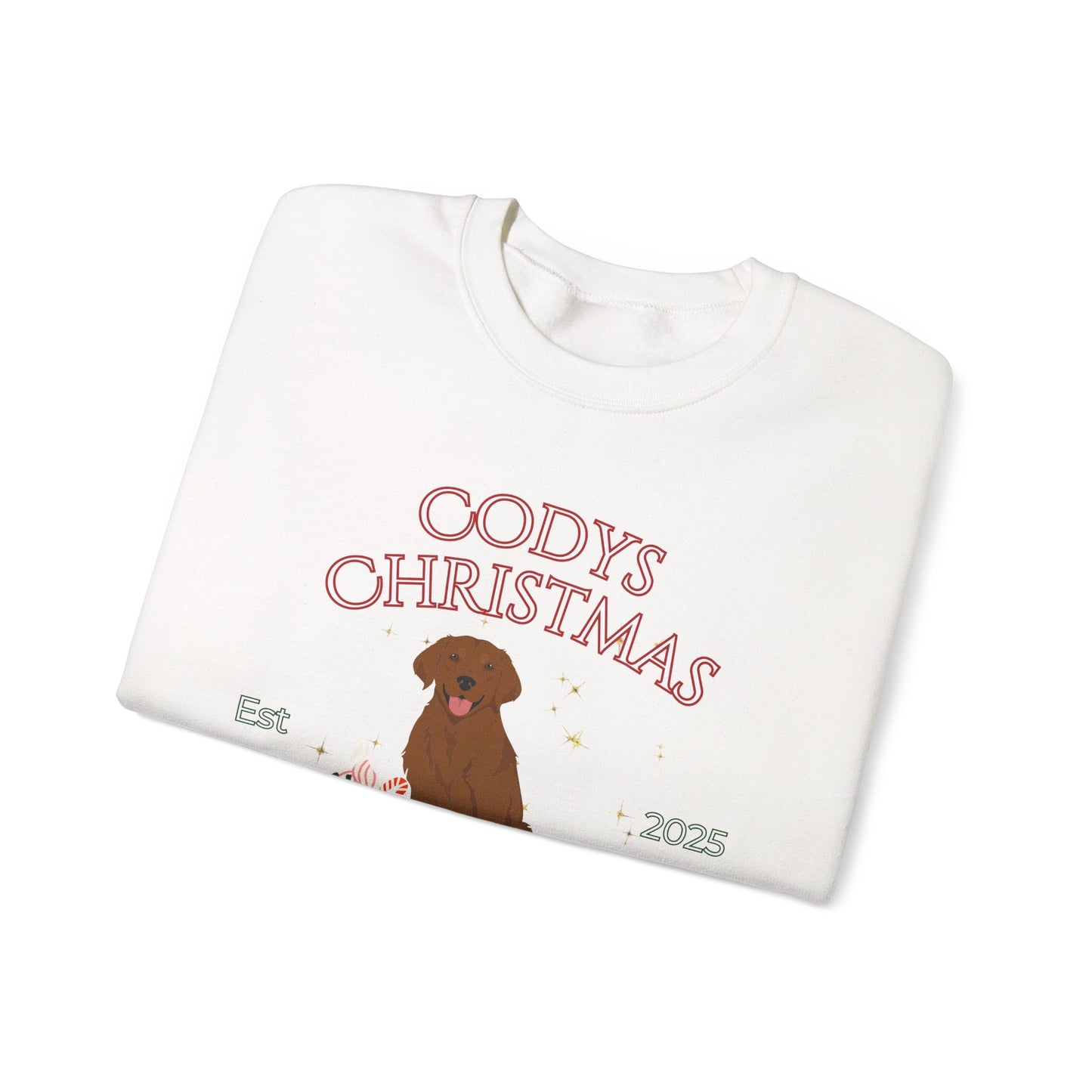 Golden Retriever Dog Christmas Social Club Unisex Heavy Blend Crewneck Sweatshirt Custom Name