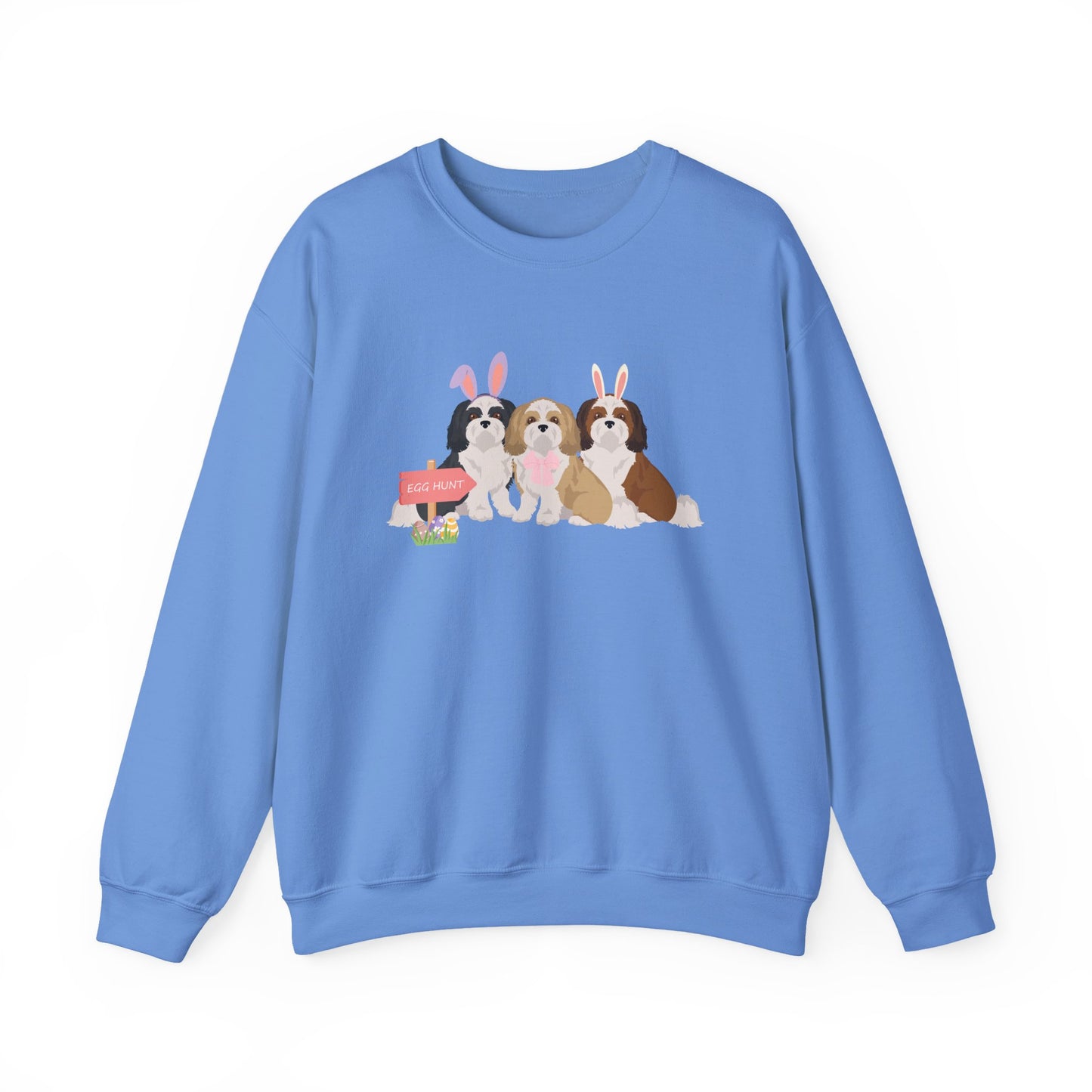 Shih Tzu Dog Easter Unisex Heavy Blend Crewneck Sweatshirt, easter, Cute Dog Mom Gift