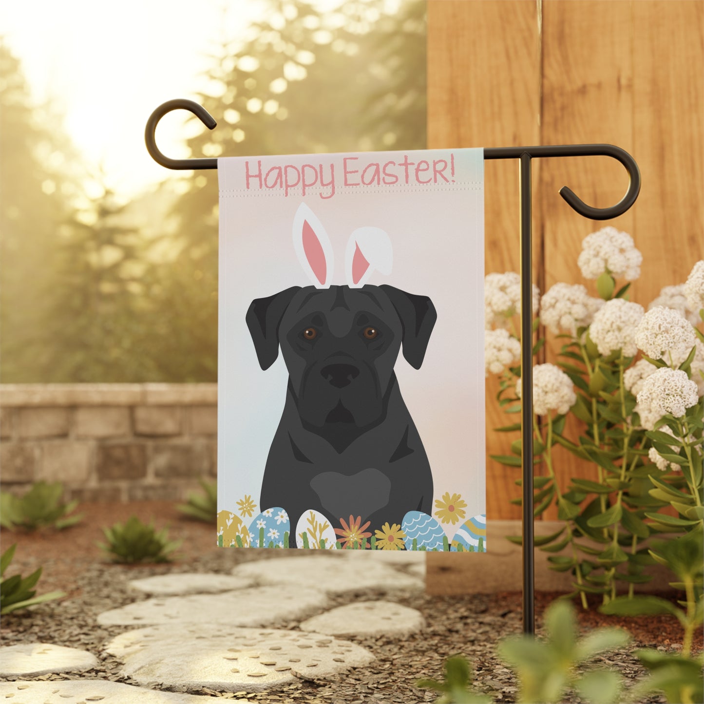 Boerbol Dog Happy Easter Garden Flag
