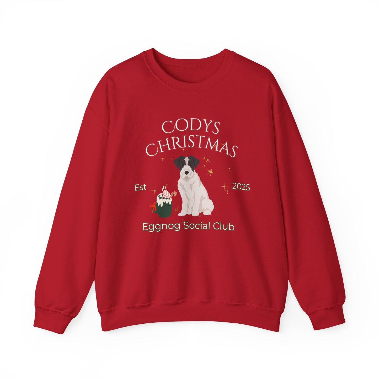 Jack Russell Terrier Dog Christmas Social Club Unisex Heavy Blend Crewneck Sweatshirt Custom Name