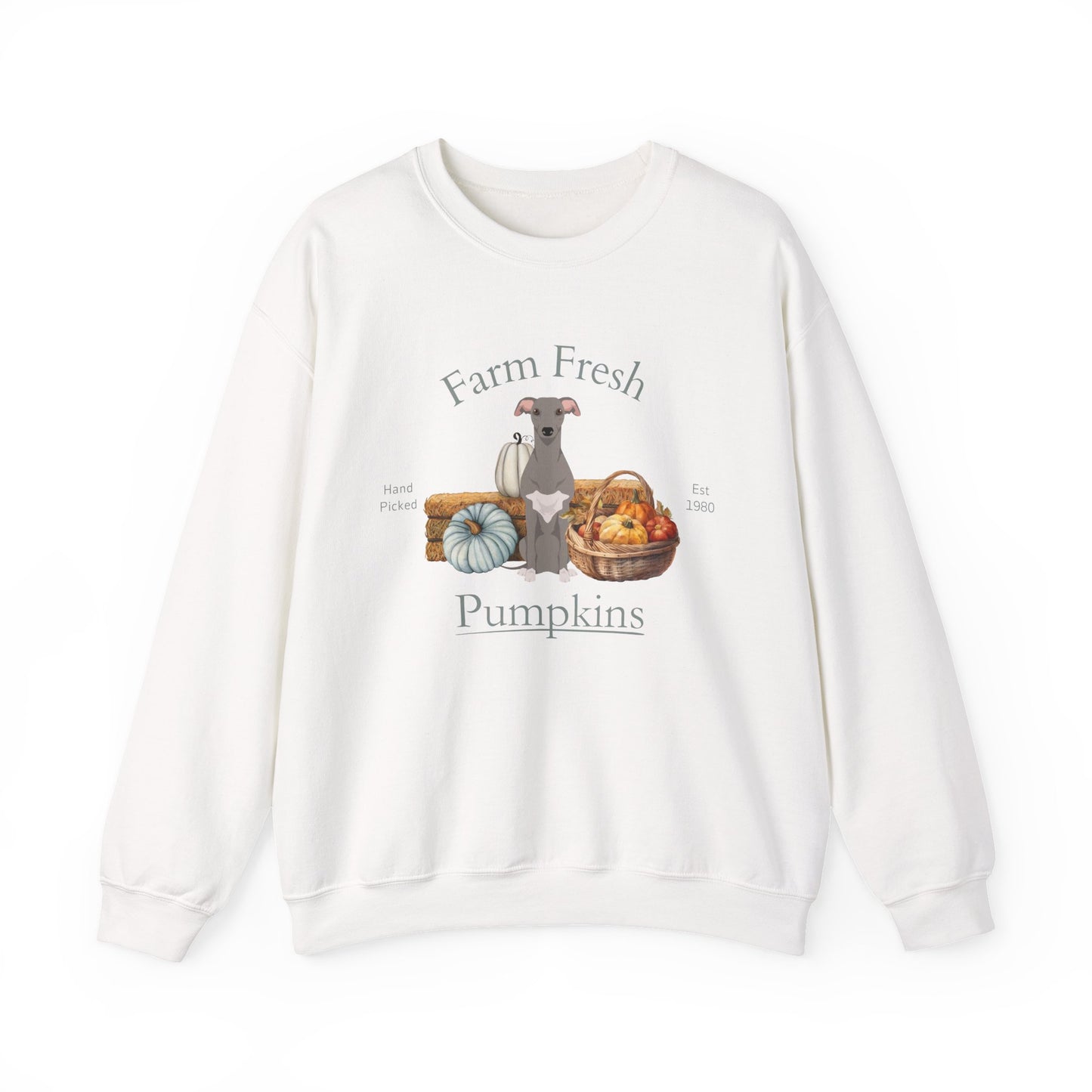 Whippet Dog Fall Farm Fresh Unisex Heavy Blend Crewneck Sweatshirt