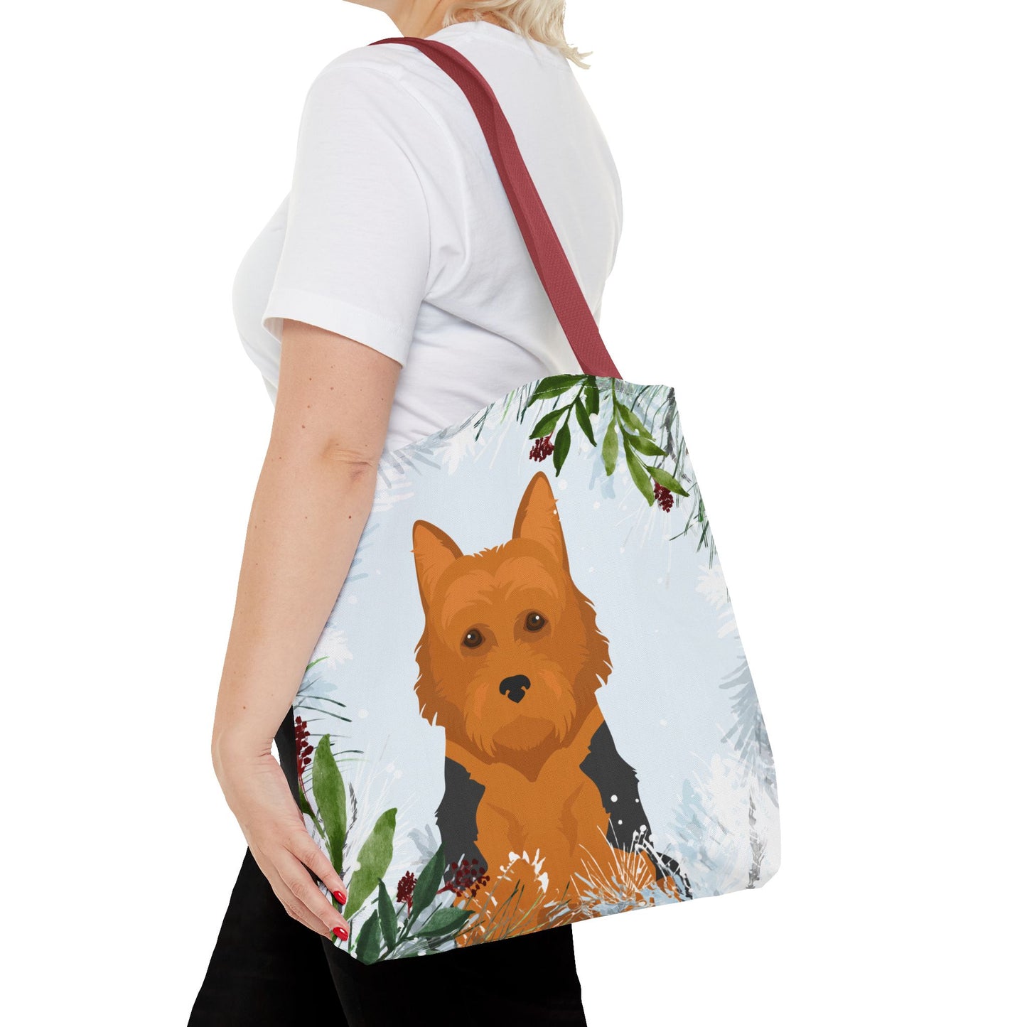 Australian Terrier Dog Christmas Holiday Tote Bag 16x16