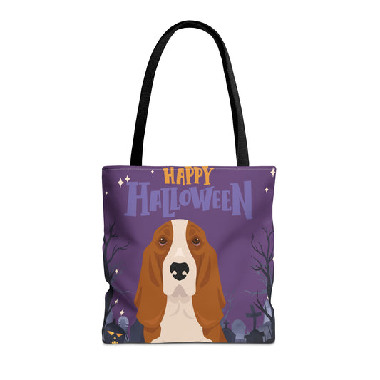 Basset Hound Dog Happy Halloween Tote Bag 16x16