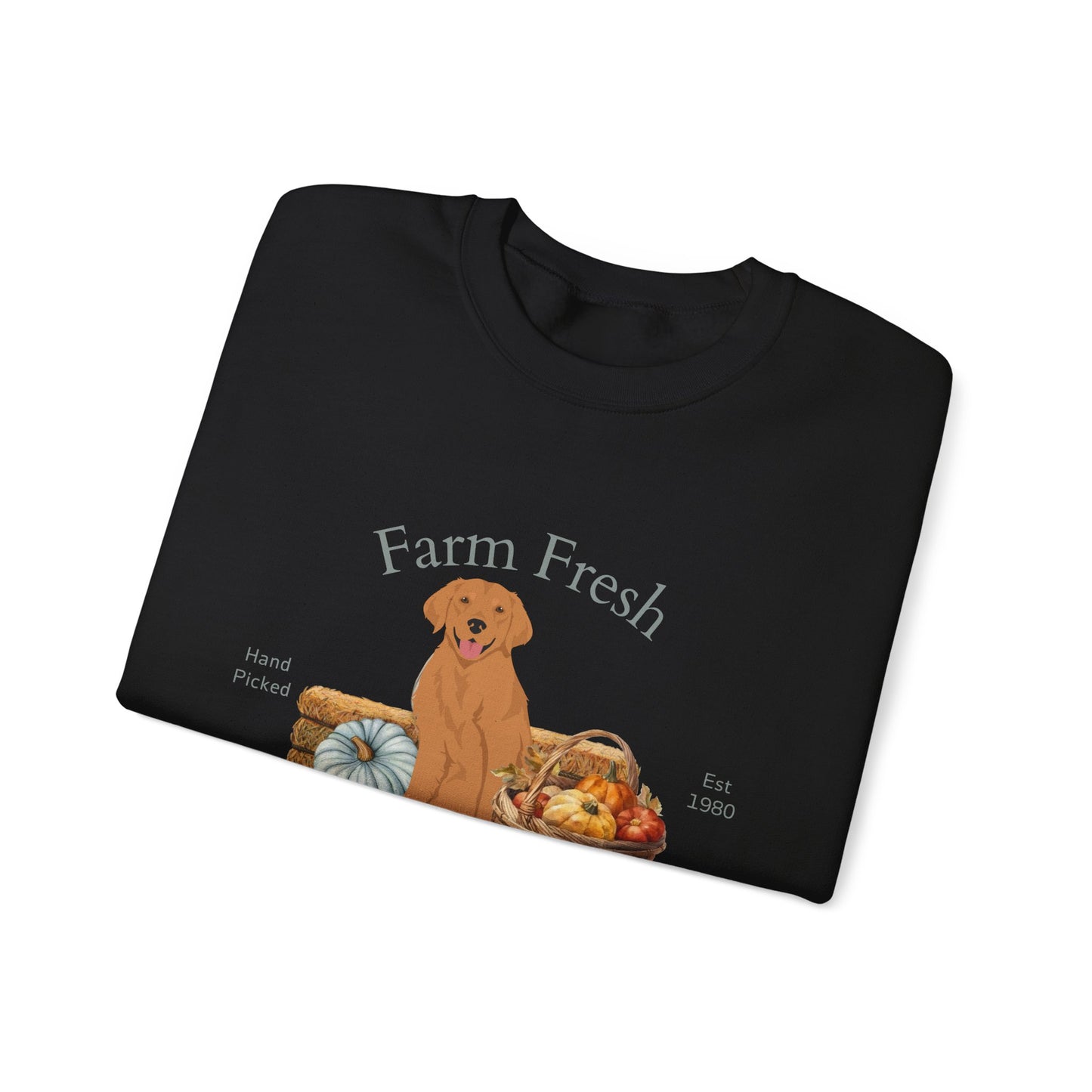 Golden Retriever Dog Fall Farm Fresh Unisex Heavy Blend Crewneck Sweatshirt