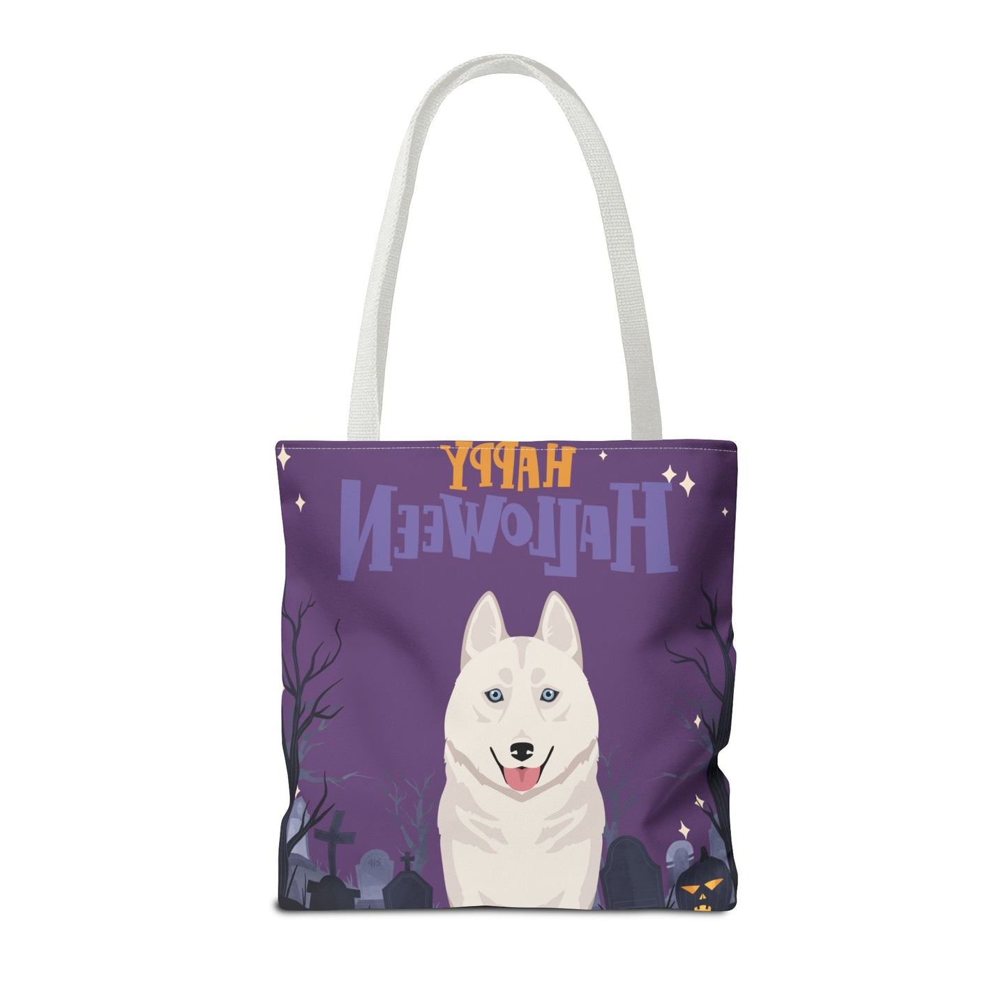 Siberian Husky Dog Happy Halloween Tote Bag 16x16