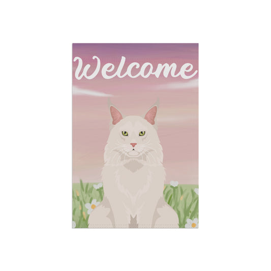 Maine Coon Cat Welcome Garden Flag