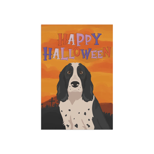 Russian Spaniel Dog Halloween Garden Flag