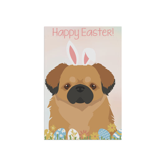 Tibetan Spaniel Dog Happy Easter Garden Flag