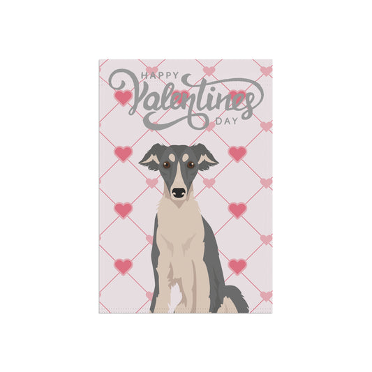 Silken Windhound Dog Valentines Day Garden Flag
