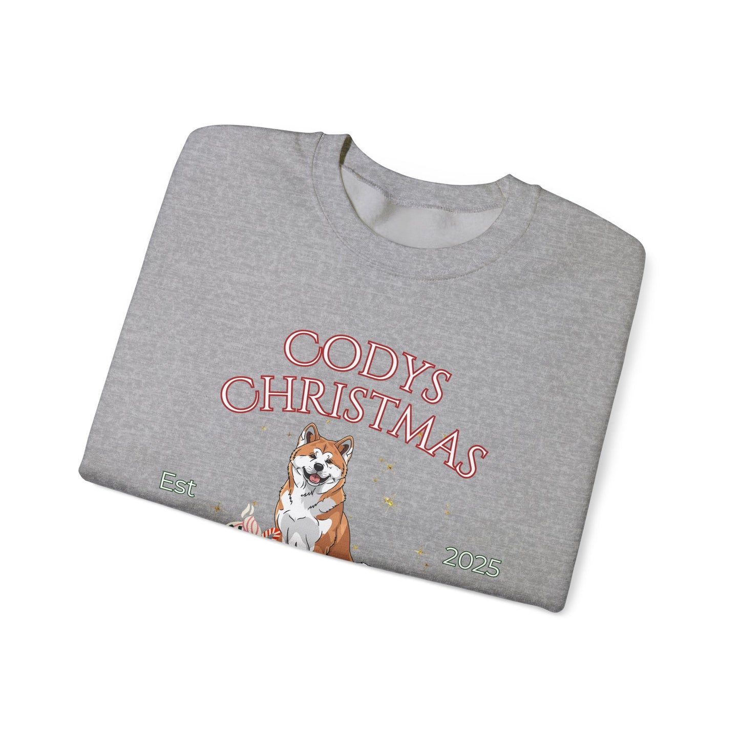 Japanese Akita Dog Christmas Social Club Unisex Heavy Blend Crewneck Sweatshirt Custom Name