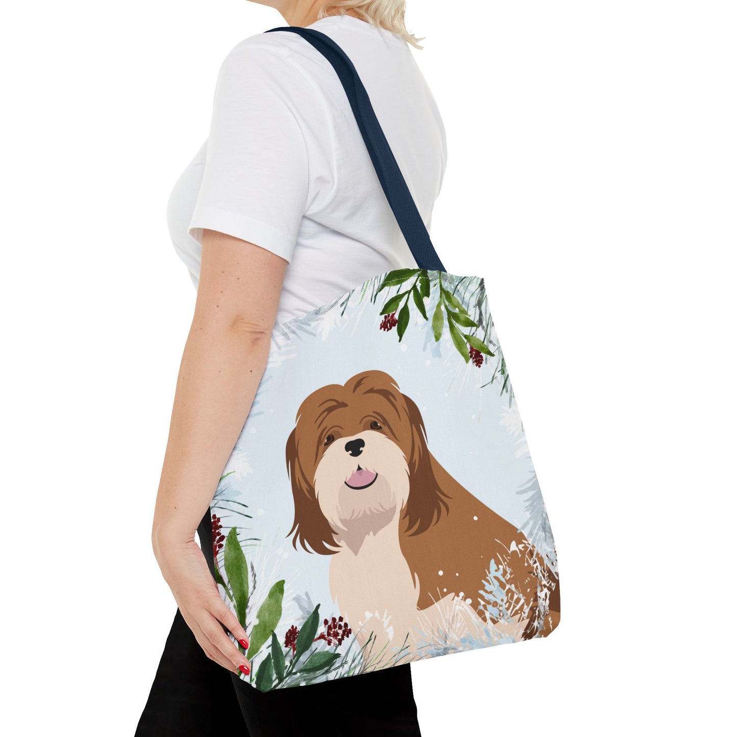 Lhasa Apso Dog Christmas Holiday Tote Bag 16x16