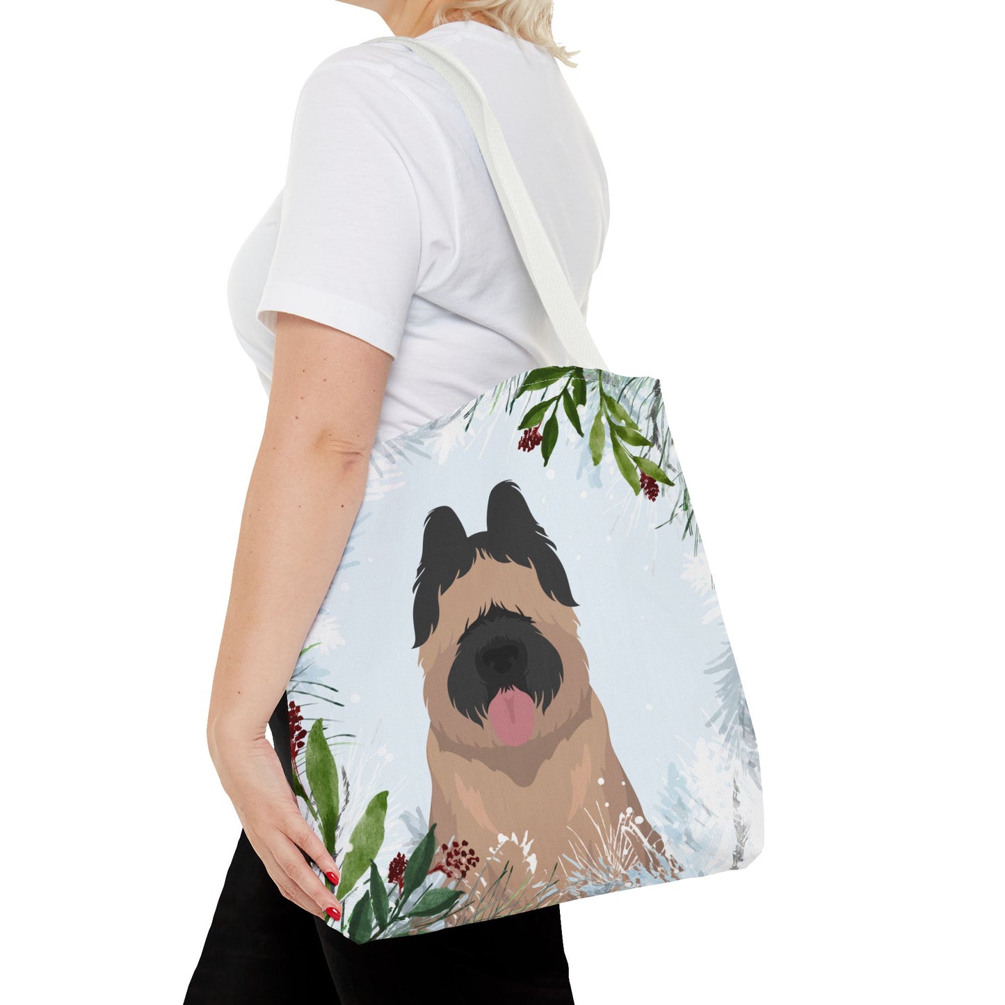 Briard Dog Christmas Holiday Tote Bag 16x16