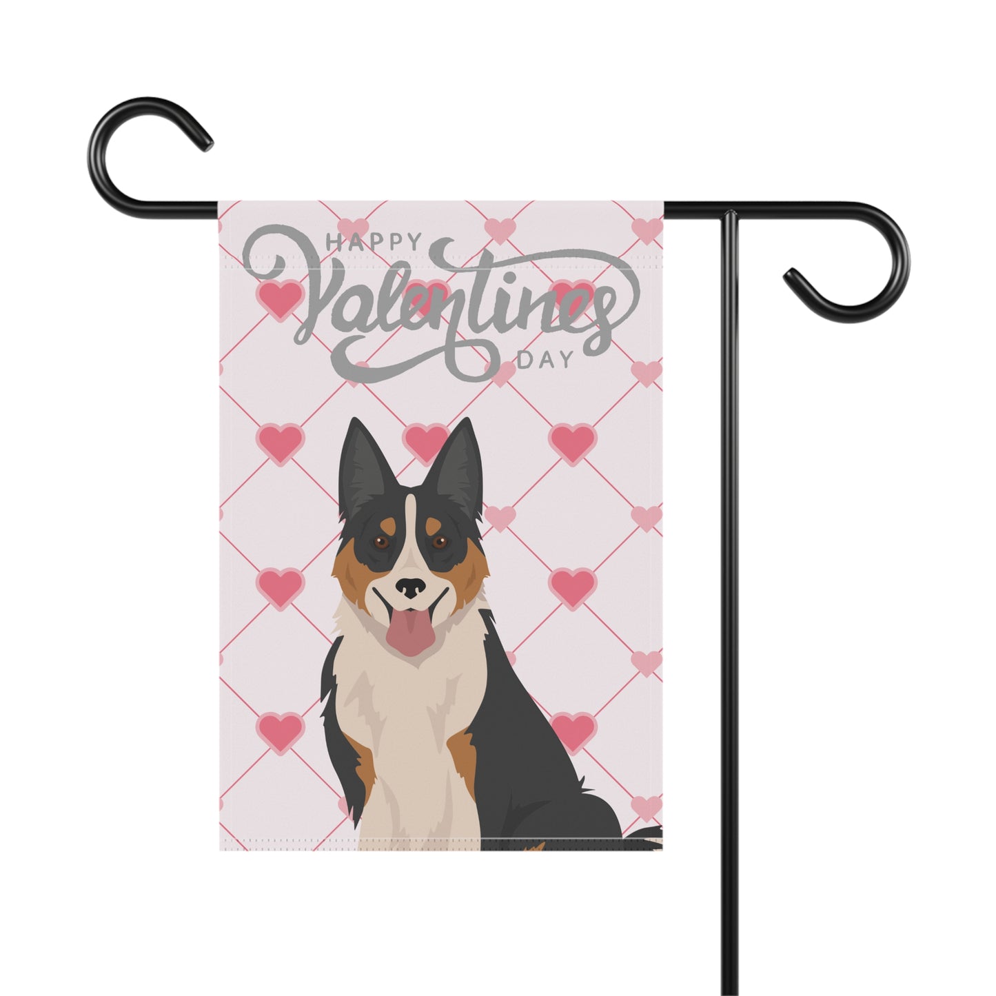 Welsh Sheepdog Dog Valentines Day Garden Flag