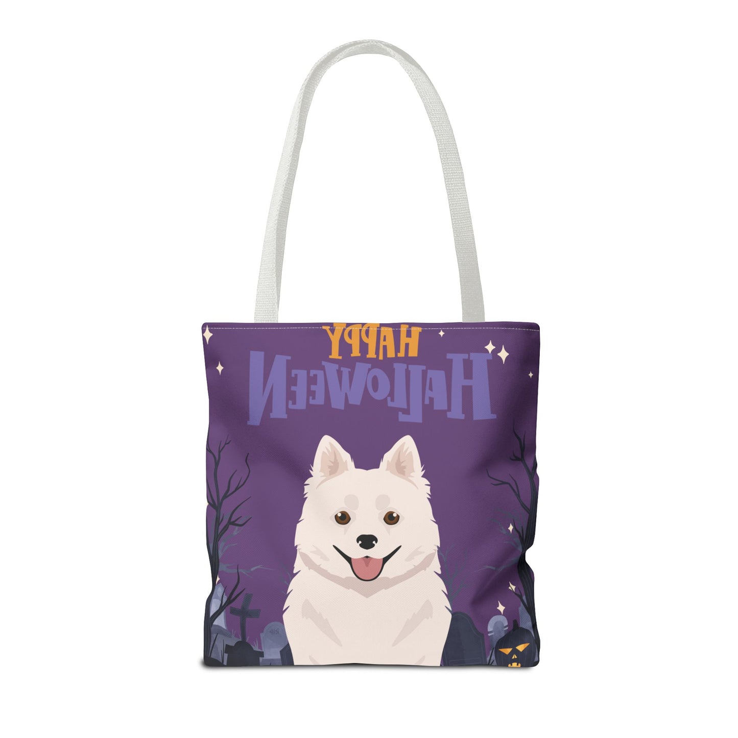 American Eskimo Dog Dog Happy Halloween Tote Bag 16x16