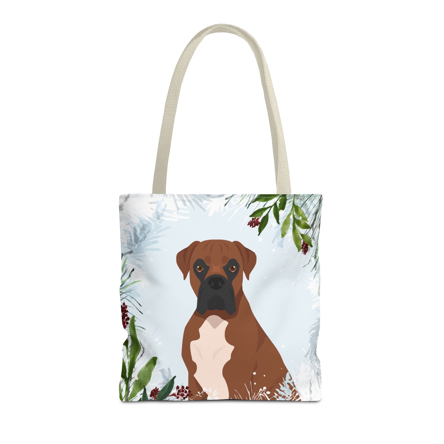 Boxer Dog Christmas Holiday Tote Bag 16x16