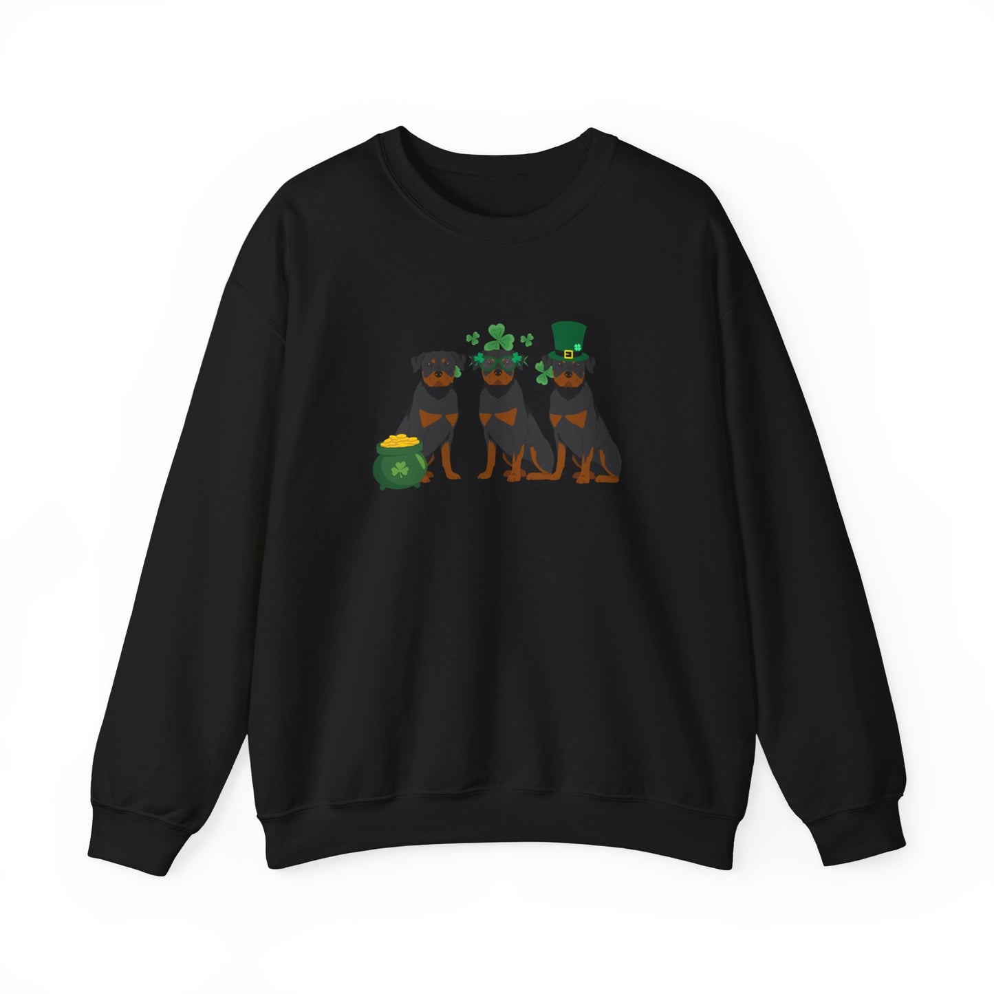 Rottweiler Dog St Patricks Day Unisex Heavy Blend Crewneck Sweatshirt, St Pattys day, Cute Dog Mom Gift