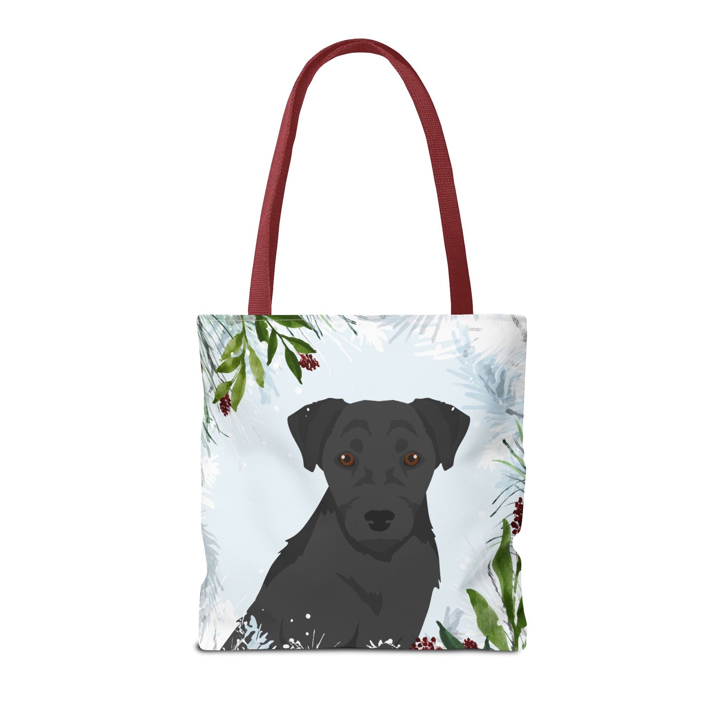 Patterdale Terrier Dog Christmas Holiday Tote Bag 16x16