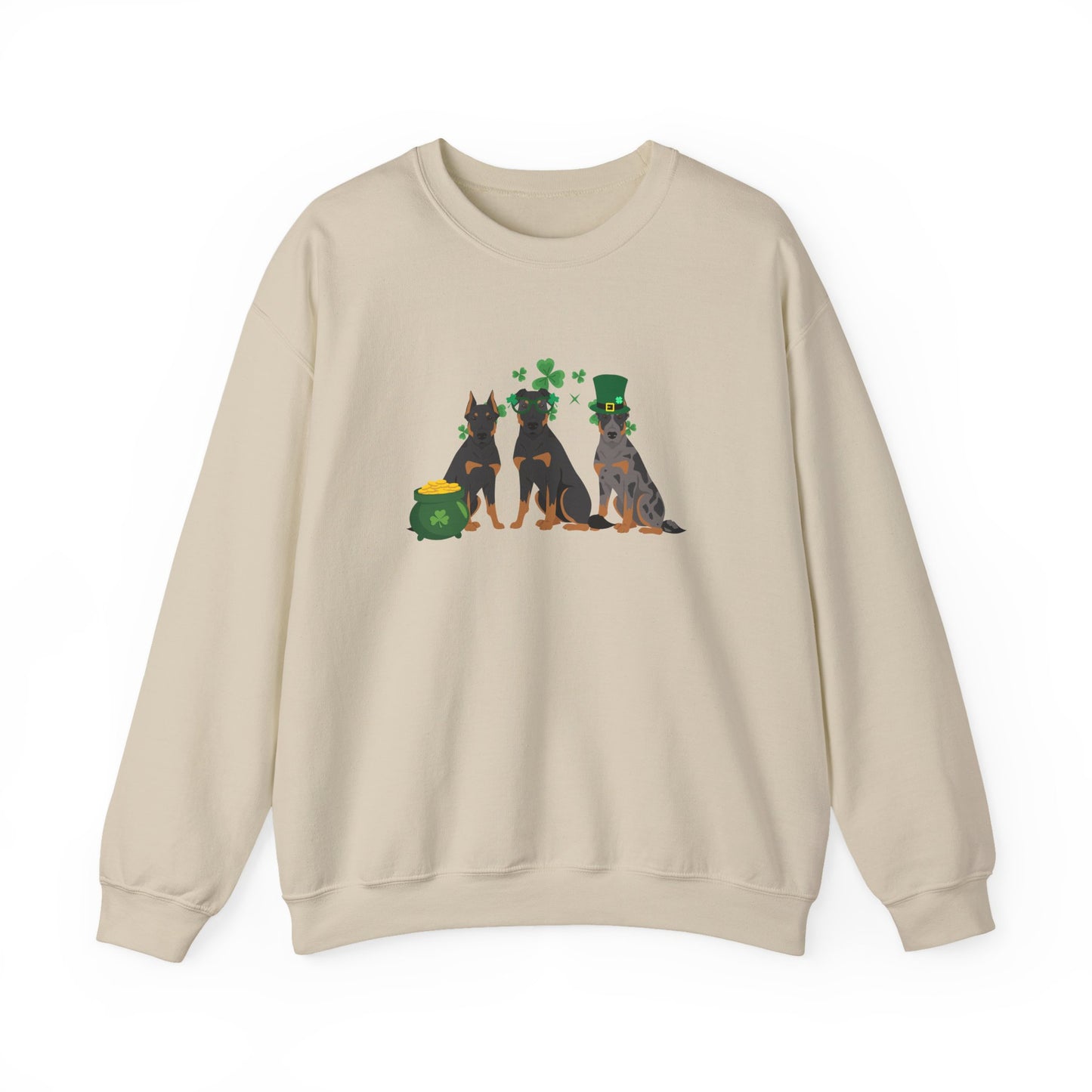Beauceron Dog St Patricks Day Unisex Heavy Blend Crewneck Sweatshirt, St Pattys day, Cute Dog Mom Gift