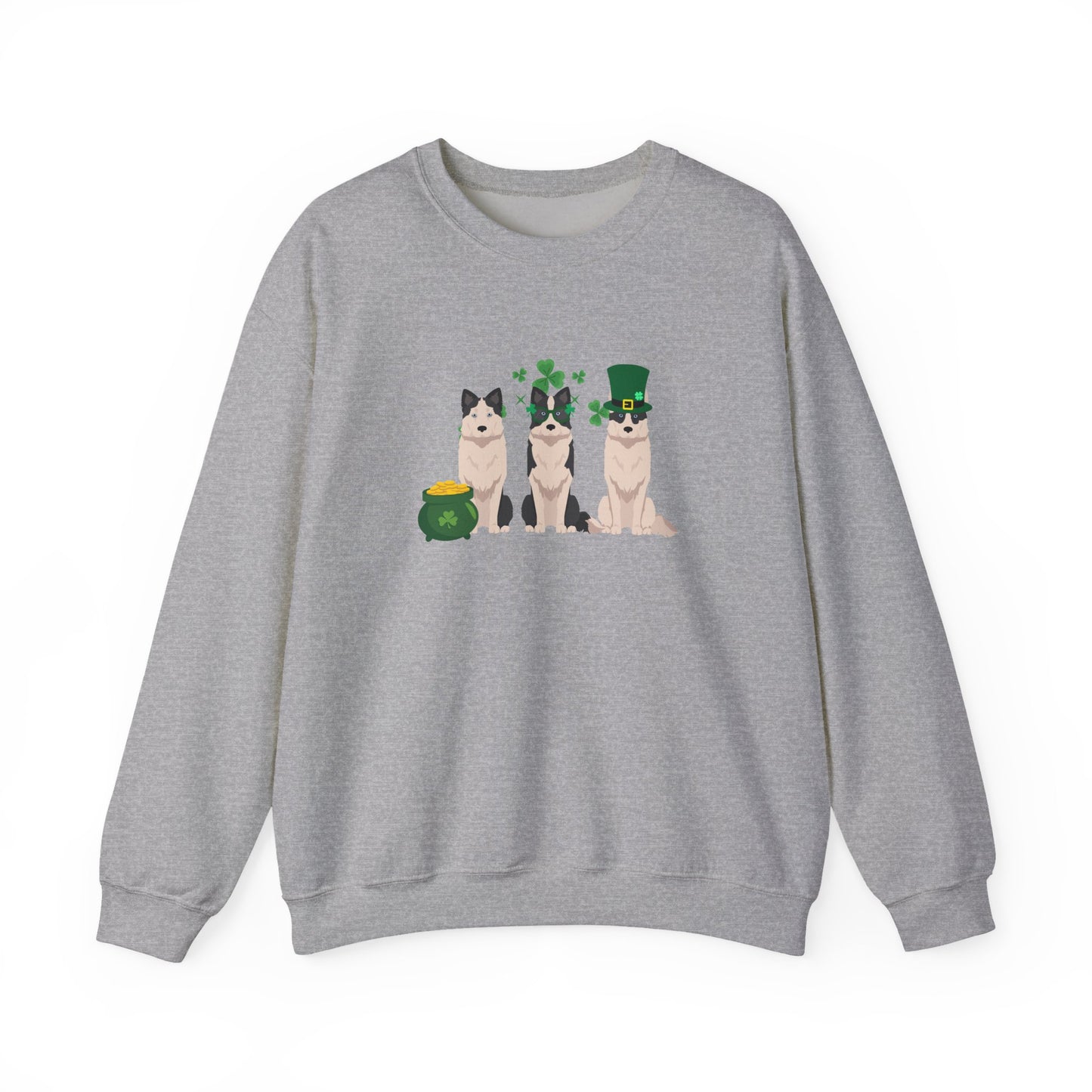 Yakutian Laika Dog St Patricks Day Unisex Heavy Blend Crewneck Sweatshirt, St Pattys day, Cute Dog Mom Gift