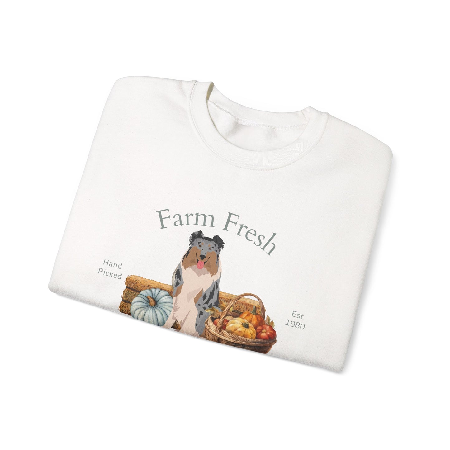 Collie Dog Fall Farm Fresh Unisex Heavy Blend Crewneck Sweatshirt