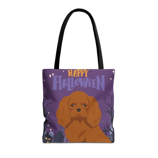 Cavalier King Charlre Spaniel Dog Happy Halloween Tote Bag 16x16