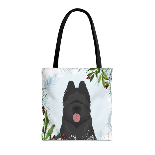Briard Dog Christmas Holiday Tote Bag 16x16