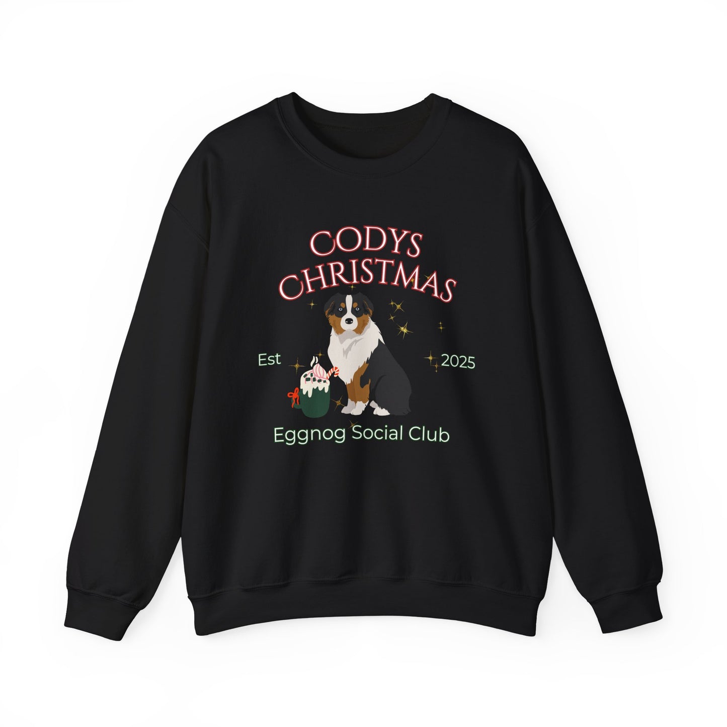 Australian Shepherd Dog Christmas Social Club Unisex Heavy Blend Crewneck Sweatshirt Custom Name