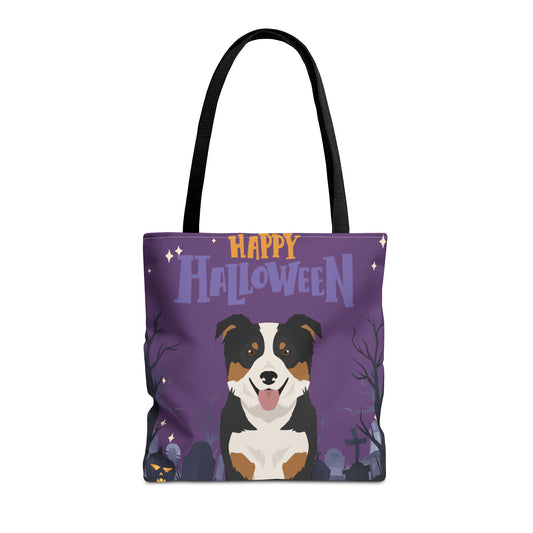 Border Collie Dog Happy Halloween Tote Bag 16x16