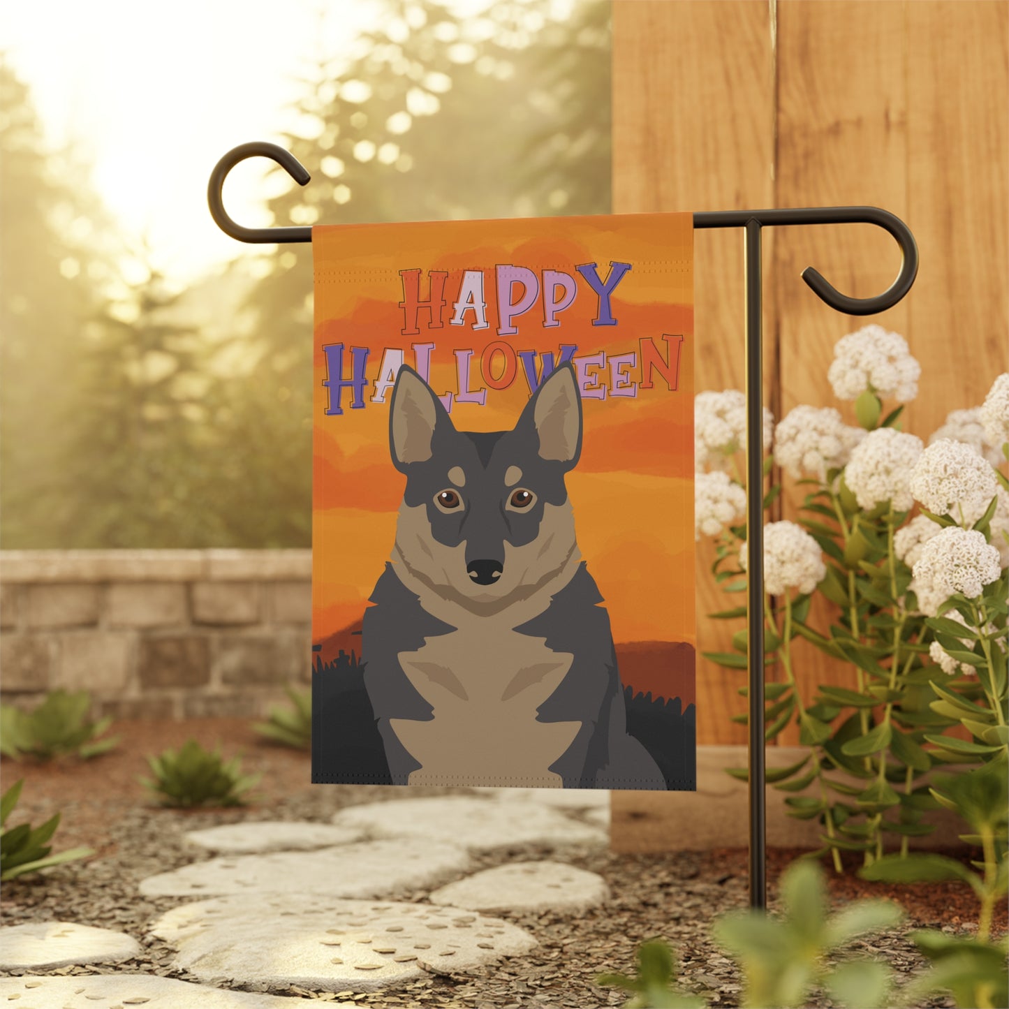 Swedish Vallhund Dog Halloween Garden Flag