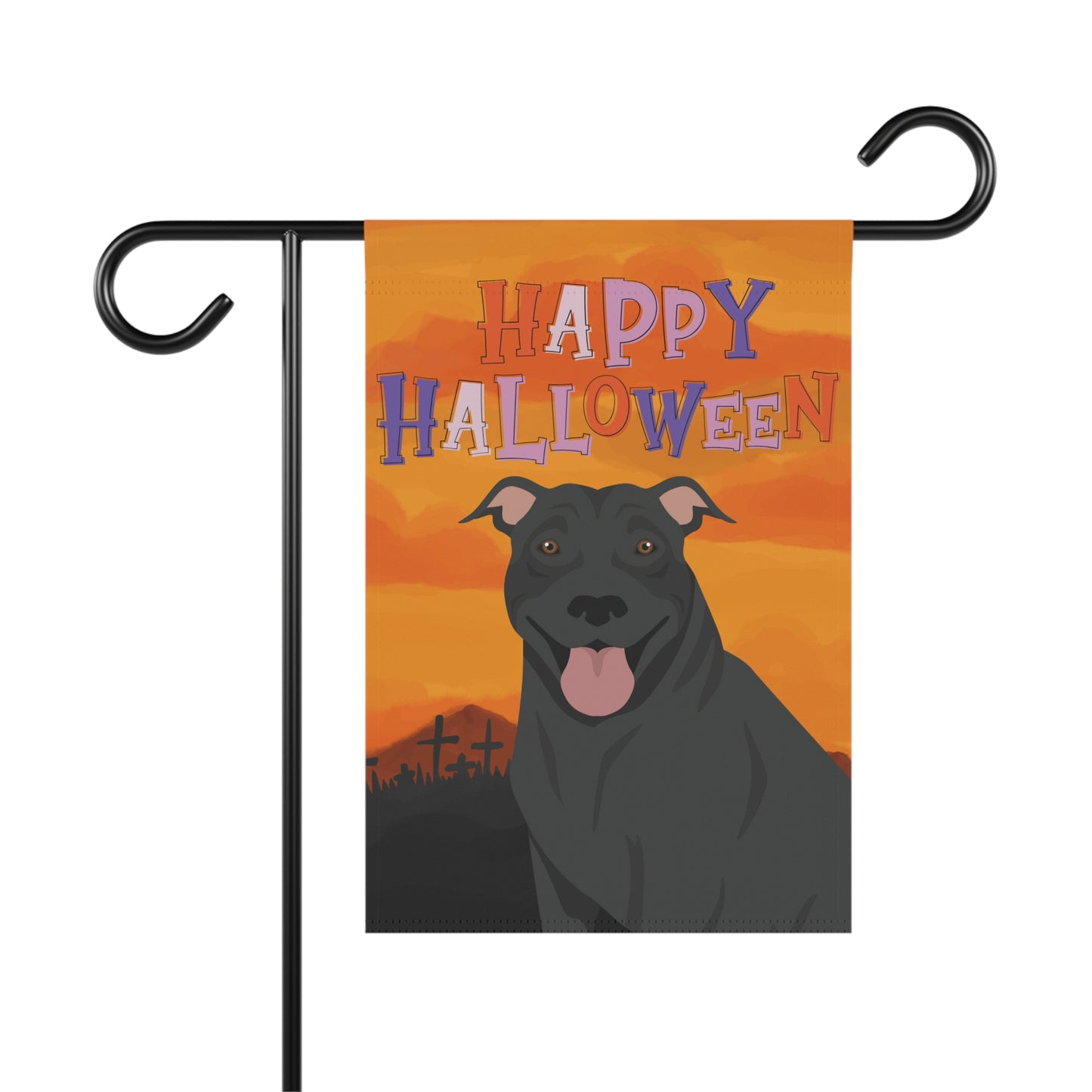 Pit Bull Dog Halloween Garden Flag