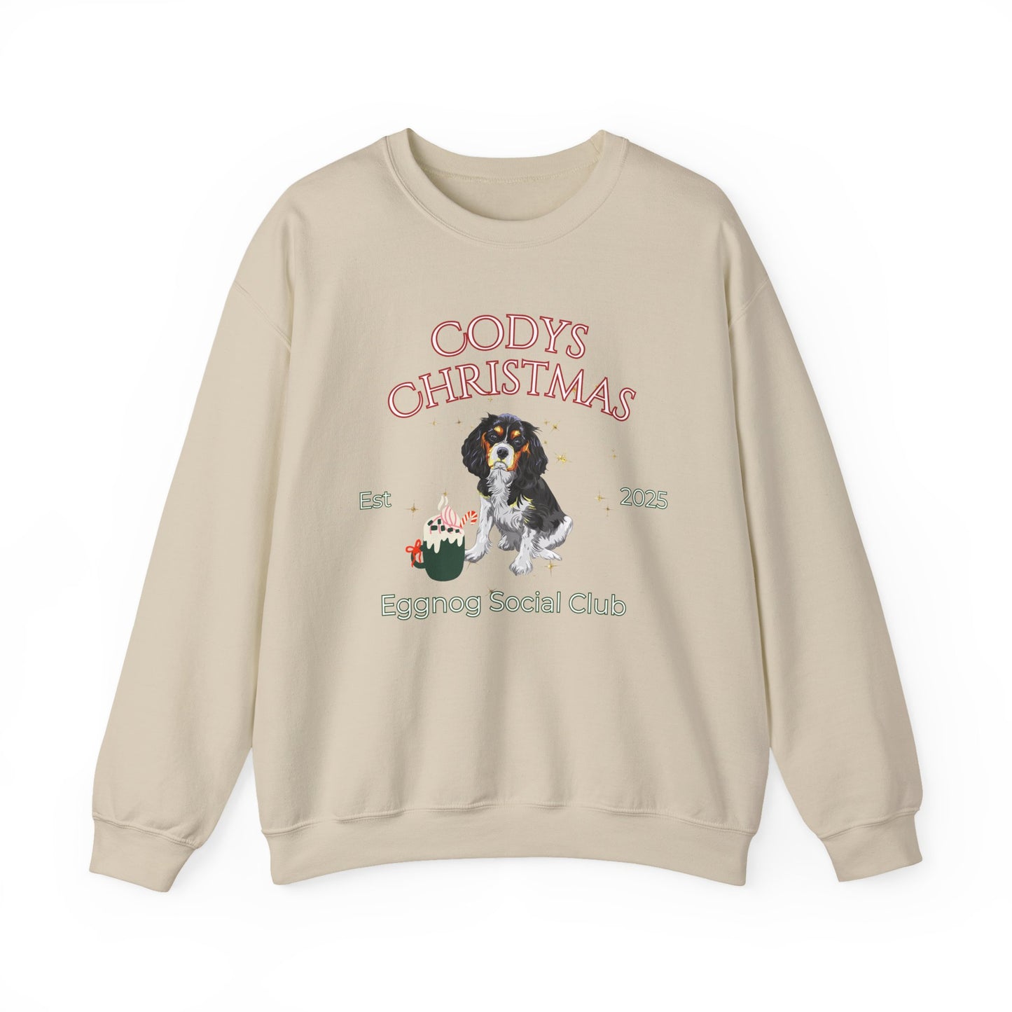 Cavalier King Charles Spaniel Dog Christmas Social Club Unisex Heavy Blend Crewneck Sweatshirt Custom Name