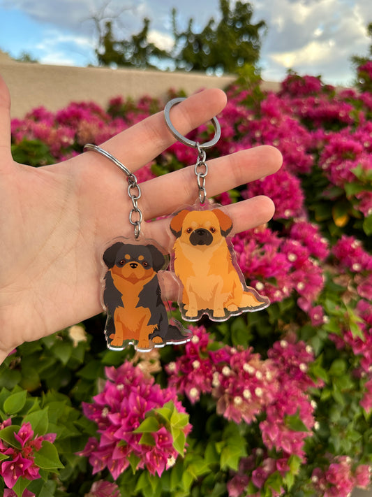 Tibetan Spaniel Dog 2.5in Acrylic Keychain