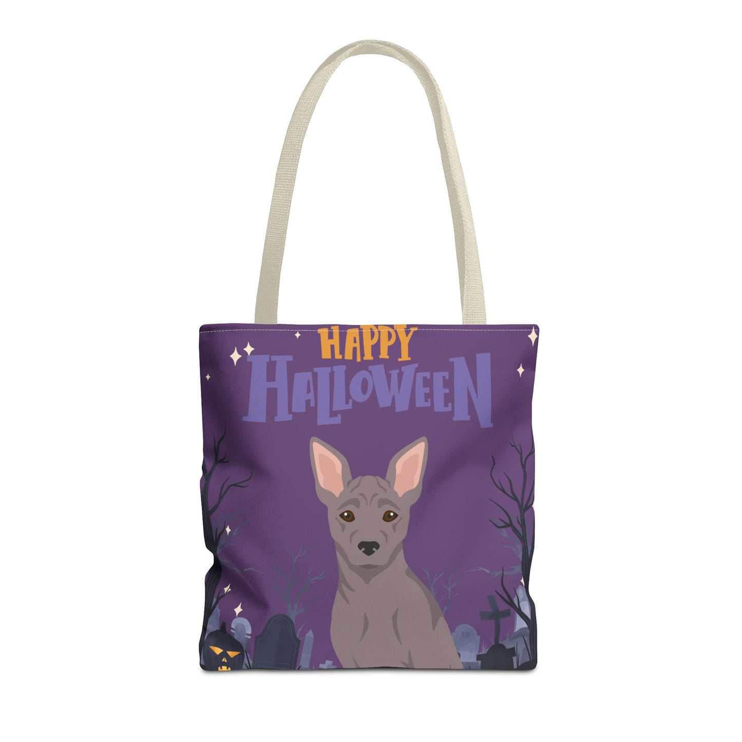 American Hairless Terrier Dog Happy Halloween Tote Bag 16x16