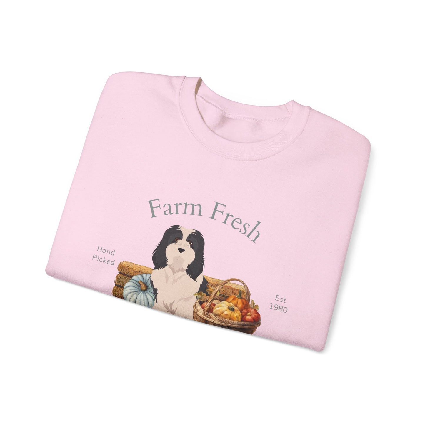 Havanese Dog Fall Farm Fresh Unisex Heavy Blend Crewneck Sweatshirt