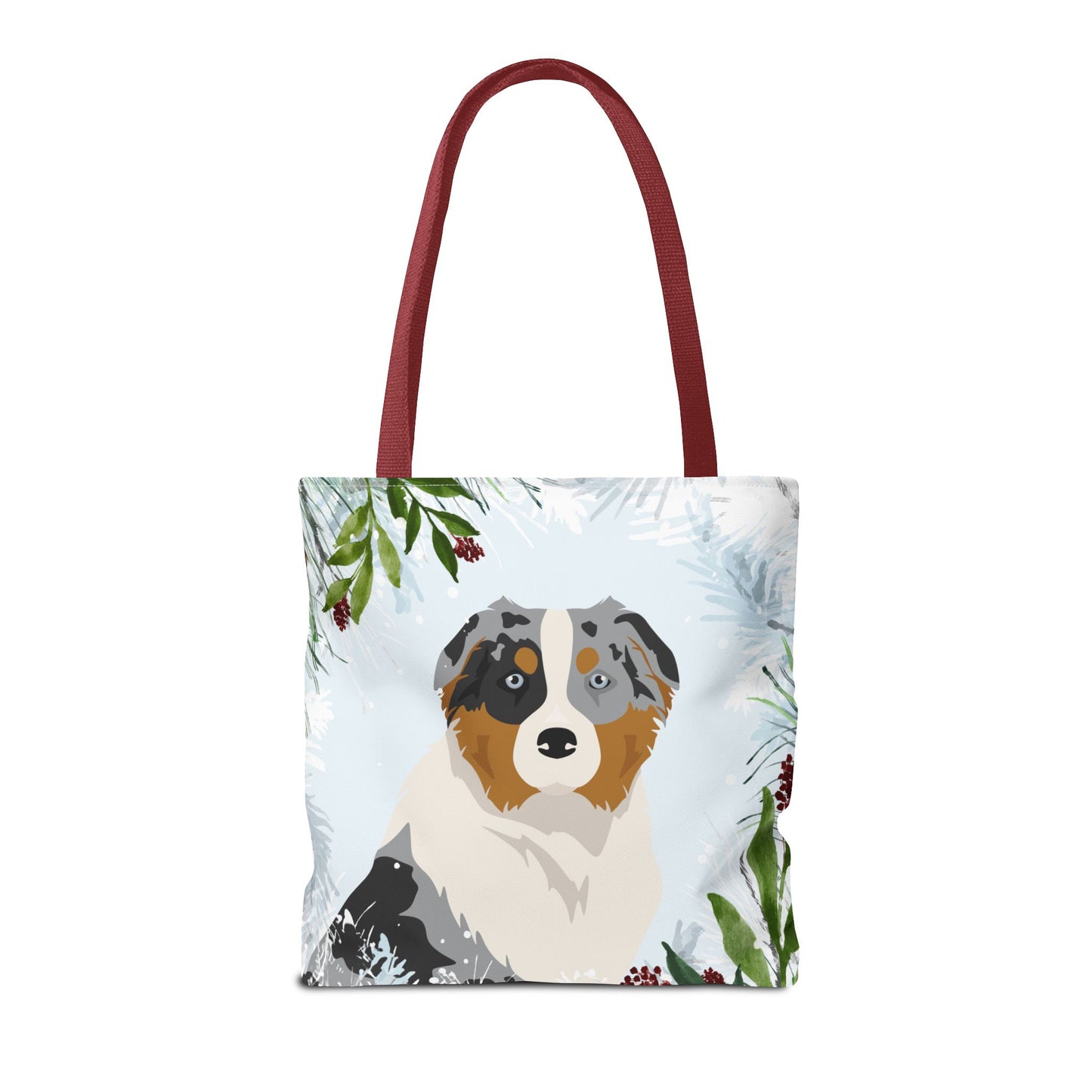 Australian Shepherd Dog Christmas Holiday Tote Bag 16x16
